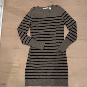 Autumn Cashmere Gray and Black Knit Top